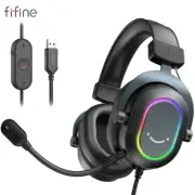 Fifine Dynamic RGB Gaming Headset 7.1 Surround Sound PC PS4 PS5 3 EQ
