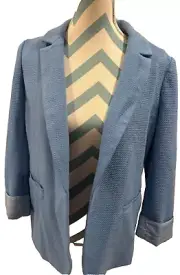 NWT SKIES ARE BLUE TEXTURED BLAZER SKY BLUE M OPEN FRONT