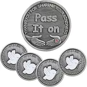 White Dove Kindness Coins Token of Appreciation Kindness Pass It On Thank You Gifts Set of 5