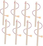 SOPOTUTU 8pcs Set Wooden Fishing Rods for Educational for Sensory Play Fine Motor Skills Development Family Bonding Activities Design for Preschool Learning