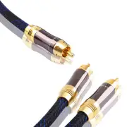 Dual Shielded (OD 8.0mm) 1 RCA Male to 2 RCA Male Audio Cable RCA Y-Adapter S...