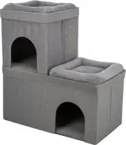 TRIXIE Crazy Cube Stackable Cat Condo, Indoor Cat House with Scratching Pad, ...
