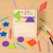Shape Sorting Cube Wooden Activity Busy Cube for Ages 3+ Boys and Girls Gift