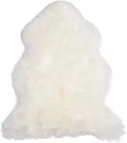 Australian Sheepskin Lambskin Long Wool Rug White/Ivory (120cm x 70cm)