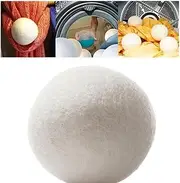 HFSAZJ Wool Dryer Balls, Reusable Dryer Balls, Laundry Washing Fleece Dry Kit Ball, Wool Balls Replaces Dryer Sheet Kit for Dryer, Laundry Balls (white 1pcs)
