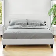 Artiss Bed Frame Double Size Mattress Base Wooden Platform White NEO