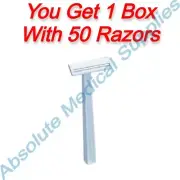 *50-Pieces* Personna Disposable Single Blade Fixed Head Face Razor 75-0003