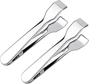 TRUSBER 2 Packs Ice Tongs for Ice Bucket, Stainless Steel Food Serving Tongs, with Claw Grip Teeth 6.7 Inches Perfect for Block Ice Sugar Cubes Bar Hotel Home & Kitchen, (Pack of 2, Silver)