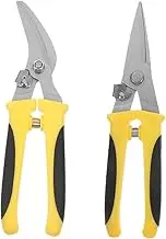 TEHAUX 2pcs Heavy Duty Tin Snips with Ergonomic Handles Versatile Cutting Shears for Industrial Construction Use for Cutting Tin Wire Ducts More