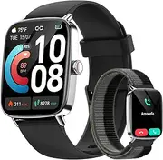 Smart Watch, 1.85" HD Smartwatch for Men Women (Answer/Make Calls), 100+ Sport Fitness Watch with Heart Rate/Sleep/SpO2 Monitor, IP68 Waterproof Reloj Inteligente Compatible iPhone/Samsung/Android