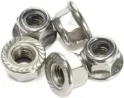 M6-1.0 Serrated Flange Nylon Insert Lock Nuts Flanged Locknuts, 304 Stainless St
