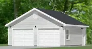 24x24 2-Car Garage -- 576 sqft -- 8ft Walls -- PDF Floor Plan -- Model 1A