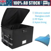 Fireproof Document Bag Storage Pouch Organizer Case Box with Lock Zipper Closure