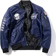 [CORIRESHA] Reversible NASA Bomber Jacket with Embroidery Badges