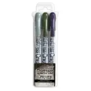 Tim Holtz DISTRESS CRAYONS PEARLESCENT 3PC Halloween Set #6 TSHK84358 Ranger