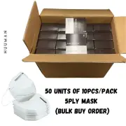 50 units of HUUMAN 10 pcs/pack Face Cover Mask 5 ply (BULK BUY)