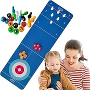 Tabletop Curling - Wooden Indoor Tabletop Shuffleboard Table, Curling Bowling Shuffleboard Game Board, Fun Sports Game Set, Portable Desktop Curling Ball Shuffleboard Table for Kids