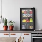 70L Bar Fridge Glass Door Light Black Mini Fridge Beverage Cooler Compact 0L-BK