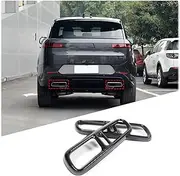Car Rear Exhaust Muffler Tail Pipe Trim Cover Compatible for Land Rover Range Rover Sport L461 2023 2024 Car Exhaust Tail Pipe Cover Trim Stainless Steel Decora Cover Accessories (Glossy Black)