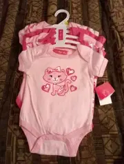 Baby Paris Baby Girls 5 Pc Bodysuits Size 0-3M NEW With Tags