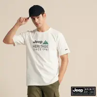 在飛比找蝦皮商城優惠-JEEP 男裝 簡約山岳LOGO短袖T恤-白色