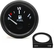 LANRU 2'' 52mm Fuel Level Gauge, Pointer 12V Car Fuel Tank Meter with LED Backlight Rim Automotive Gauge