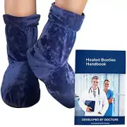 HEATED BOOTIES Foot Warmers Microwavable Women Men Blue One Size DR. ARTHRITIS