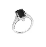 Oval Natural Black Onyx, Vintage Art deco Black Stone Ring for Love.