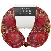 ABORIGINAL TRAVEL NECK PILLOW - TEDDY GIBSON - AUSTRALIA, INDIGENOUS, GIFT