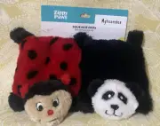 ZippyPaws 2-Pack SQUEAKIE PADS LADYBUG & PANDA Plush Dog Toy New -FREE SHIPPING