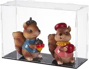 FINGERINSPIRE Acrylic Display Case 25x9x17cm Model Display Case with Rubbers Acrylic Display Case with Black Base Transparent Assemble Display Boxes Display Holders for Minifigures Collections