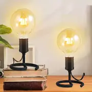 Small Table Lamps for Bedroom Set of 2, E26 Edison Desk Industrial Lamp Base Ho