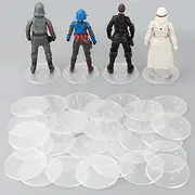 FIGURESLAB 24Packs Star Wars Black Series 6inch Action Figure Display Stand, Circle Base, Multi-Pegs, Clear Plastic, 1/12 Scale