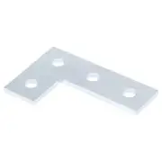 6 Pcs L Shape Flat Plate Fitting Brackets 5-1/4"L x 3-1/2"W 4 Hole Flat Corne...