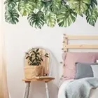 Removable Green Leaves Wall Stickers Self-adhesive Palm Decals Wall Art