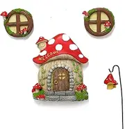 4Pcs Mini Fairy Garden Accessories,Glow in The Dark Mushrooms Garden Lawn Decoration,Outdoor Decoration Accessories Fairy Decor