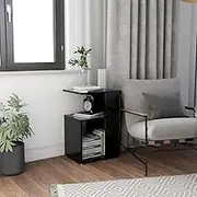 Side Table Black 36x30x56 cm Engineered Wood Modern Furniture Home Decor