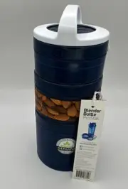 Blender Bottle ProStak Pill Organizers Protein Storage Containers Blue New
