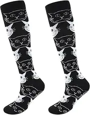 Junely Compression Socks for Women 20-30 mmhg Knee High Socks for Support Circulation Nurse Pregnancy Sports Travel Flight