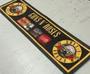 GUNS & ROSES RUBBER BACKED BAR MAT RUNNER