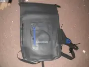Mustad MB010 Dry Backpack 30 Liter Zipper Top, Side Access, Dark Grey/Blue 500D