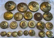 NOS 80+ Spun Brass Vase / Table Lamp Mounting / Heat Caps Angelo Brothers 1970’s