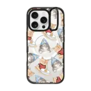 iPhone 16 Pro Impact Ring Stand Case MagSafe Compatible Birthday Cat by Watercatlor