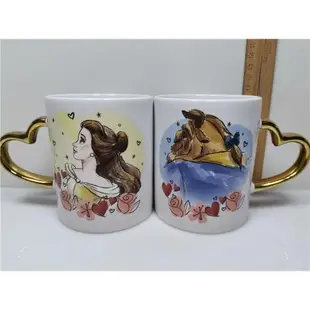 美女與野獸大容量馬克杯茶壺夫人和茶杯弟弟卡通可愛頭像貝爾公主