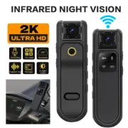 2K HD WiFi Camcorder Mini Clip Police Body Camera Video DVR IR Night 180° Rotate