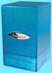ULTRA PRO GLITTER BLUE SATIN TOWER Deck Box Compartment Storage Case Cards Dice