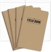 Field Notebook - 5"X8" - Kraft - Lined Memo Book - Pack of 4