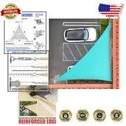 High-Quality Triangle Sun Shade Sail 12' x 16' x 20' – Durable Turquoise Design