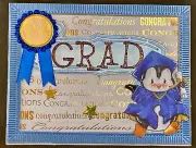 GRADUATION - Whimsy stamps Penguin GRAD 2025- Handmade card - by DEE