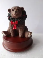 Studio Collection Christmas Animals "XMAS BEAR" by Tom Rubel Music Box. NIB.